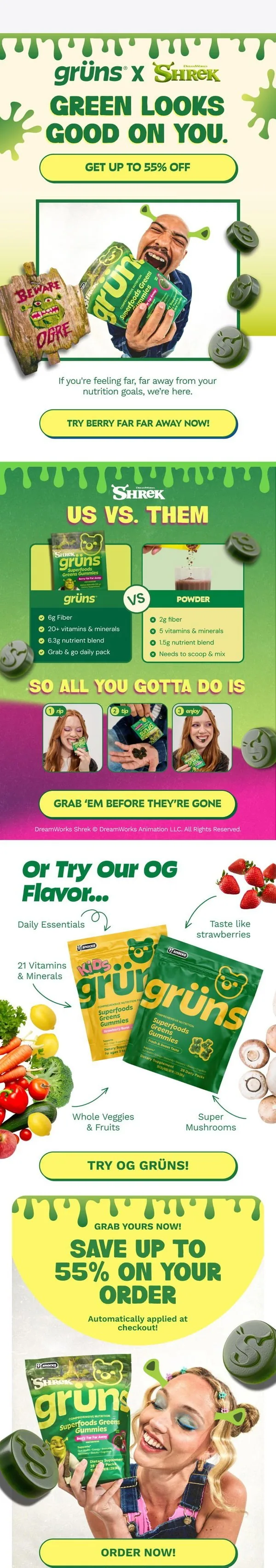 Grüns email: Shrek yourself. Don’t wreck yourself.