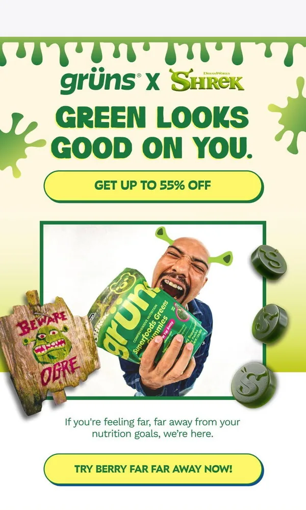 Grüns email: Shrek yourself. Don’t wreck yourself.