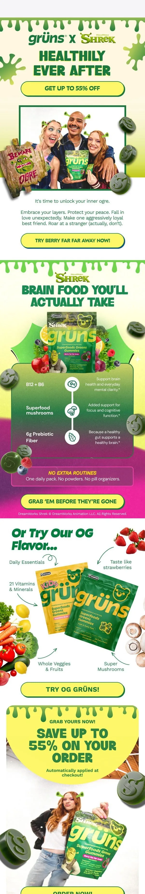 Grüns email: Ogrefy your wellness routine.