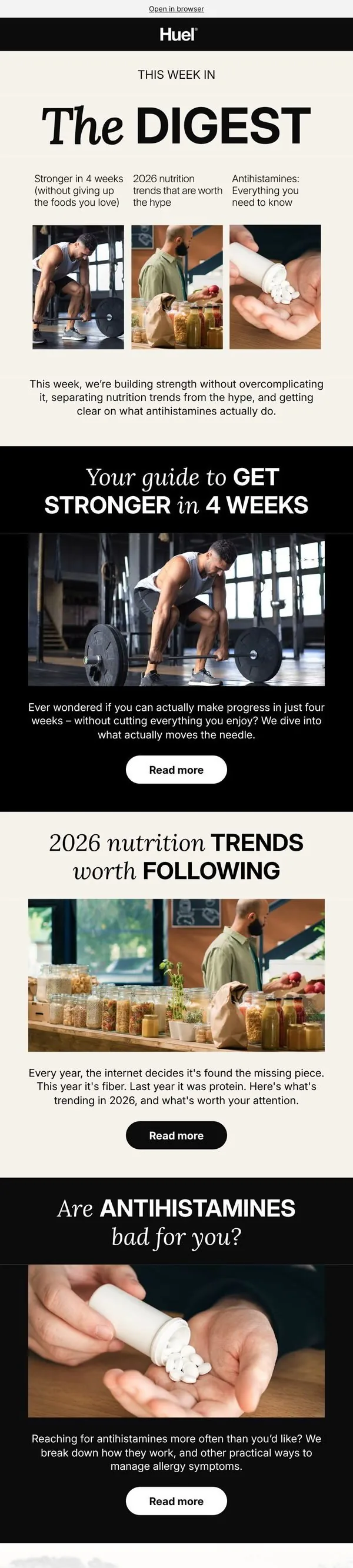 Huel email: Want to get stronger in 4 weeks? Read this 💪