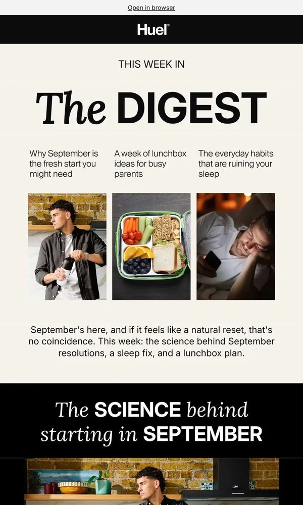 Huel email: Why September resolutions actually stick 🍂