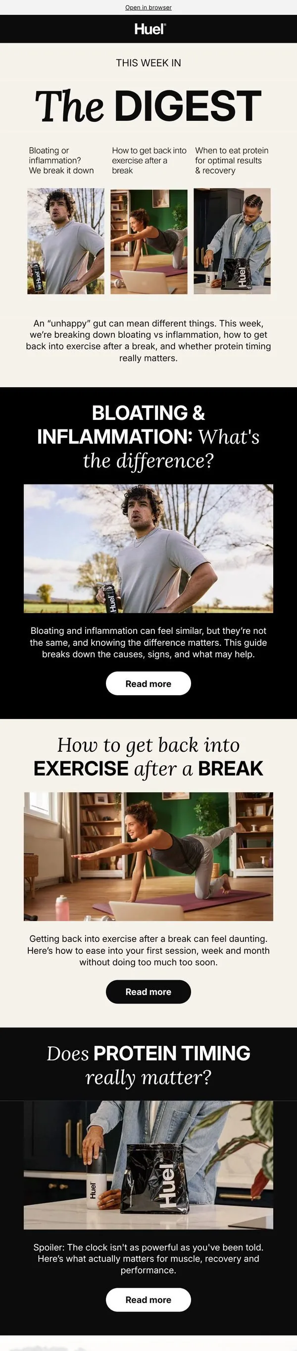 Huel email: Bloating or inflammation? Here's how to tell 🧐