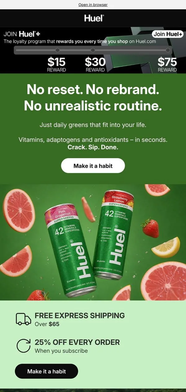 Huel email: The habit you'll actually keep 🌱