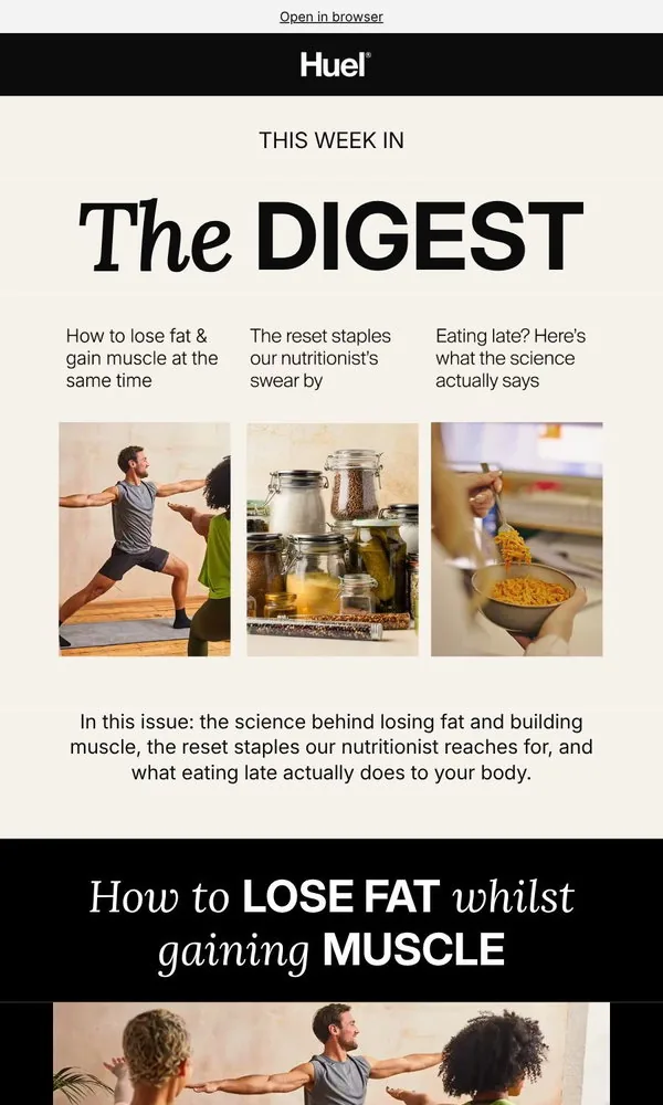 Huel email: Can you keep muscle while losing fat? 👀