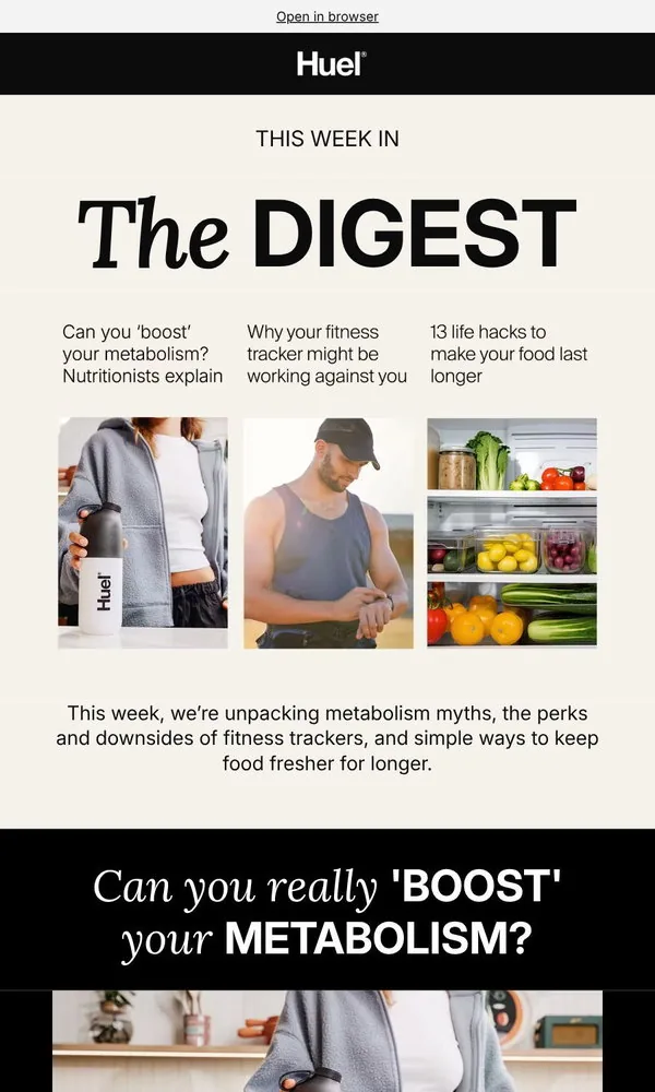 Huel email: Can you really 'boost' your metabolism?