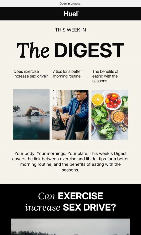 Huel email: Does exercise boost sex drive? 🤔
