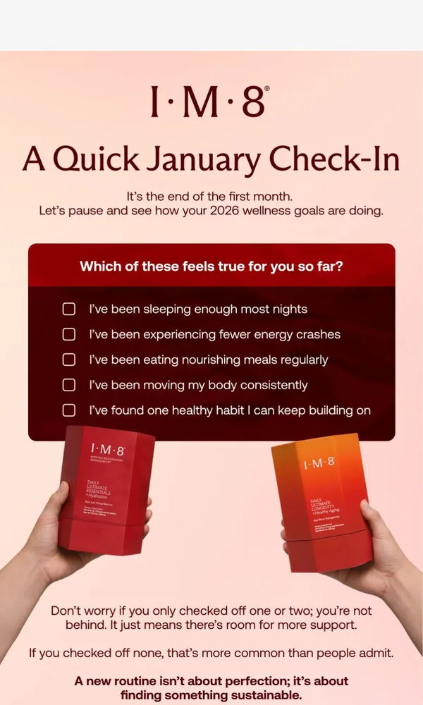 IM8 email: It’s the End of January. How Are You Really Doing?