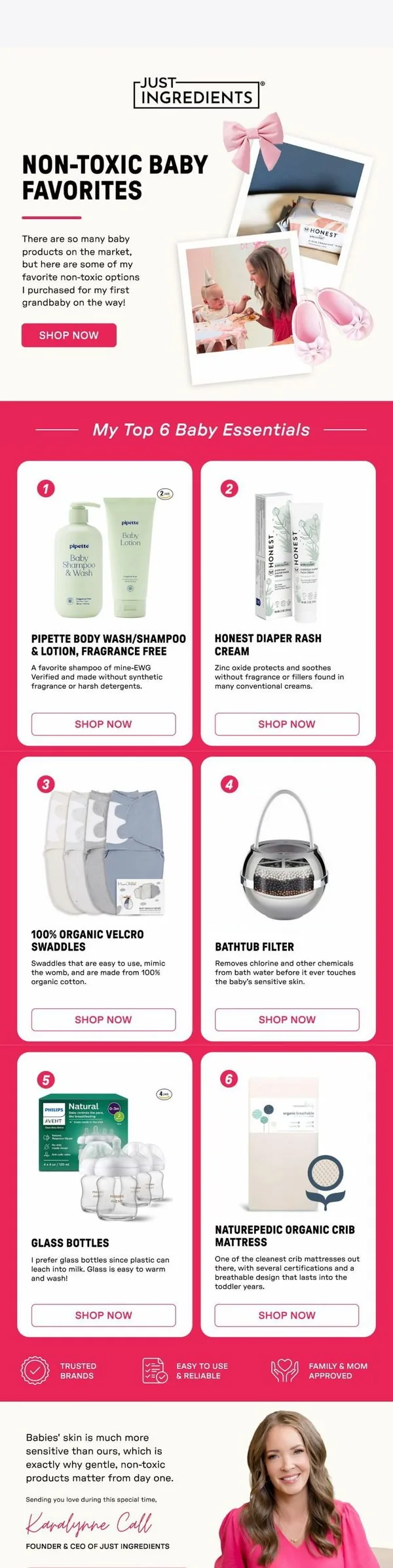 Just Ingredients email: My Favorite Non-Toxic Baby Finds