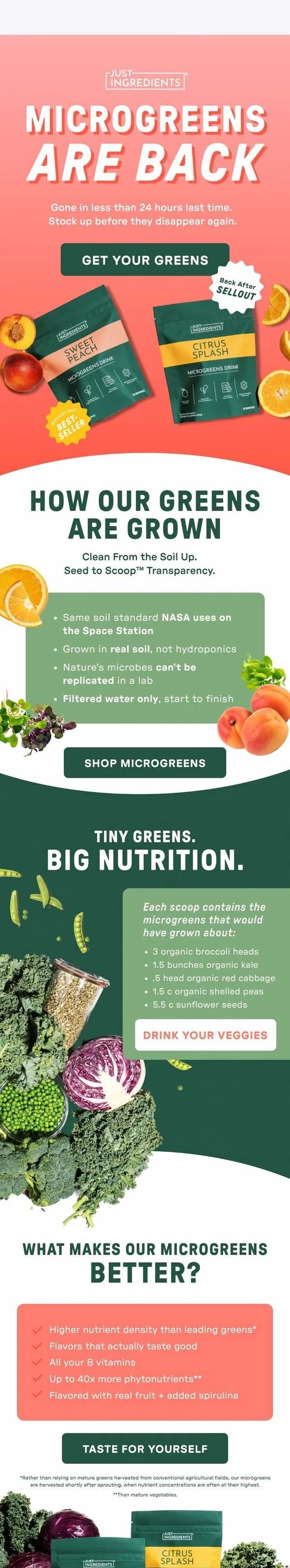 Just Ingredients email: BACK IN STOCK: Microgreens 🌱