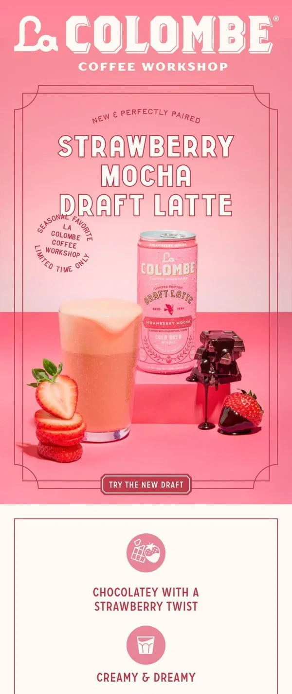 La Colombe email: Where Strawberry Meets Mocha🍓🍫