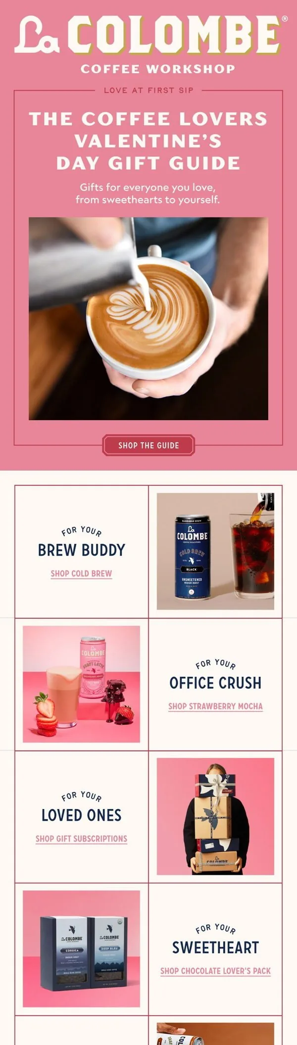 La Colombe email: The Valentine’s Day Coffee Guide💌