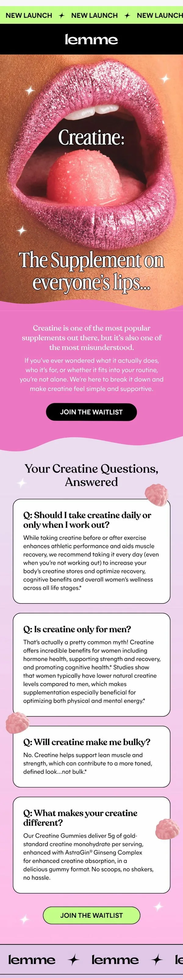 Lemme email: Creatine: What to Know Before You Start  ✨