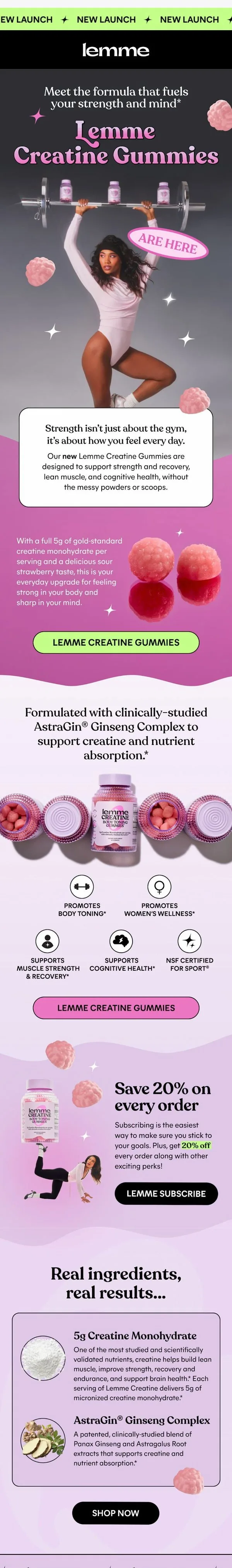 Lemme email: Lemme Creatine is HERE 💪