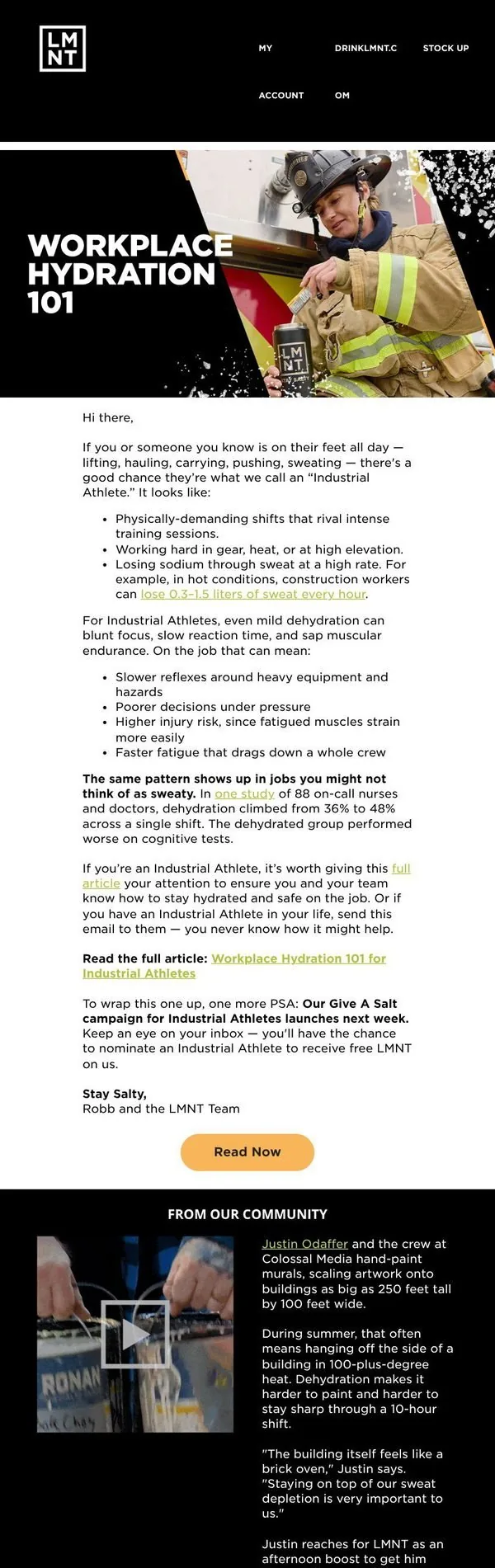 LMNT email: If you work one of these jobs, you’re an athlete