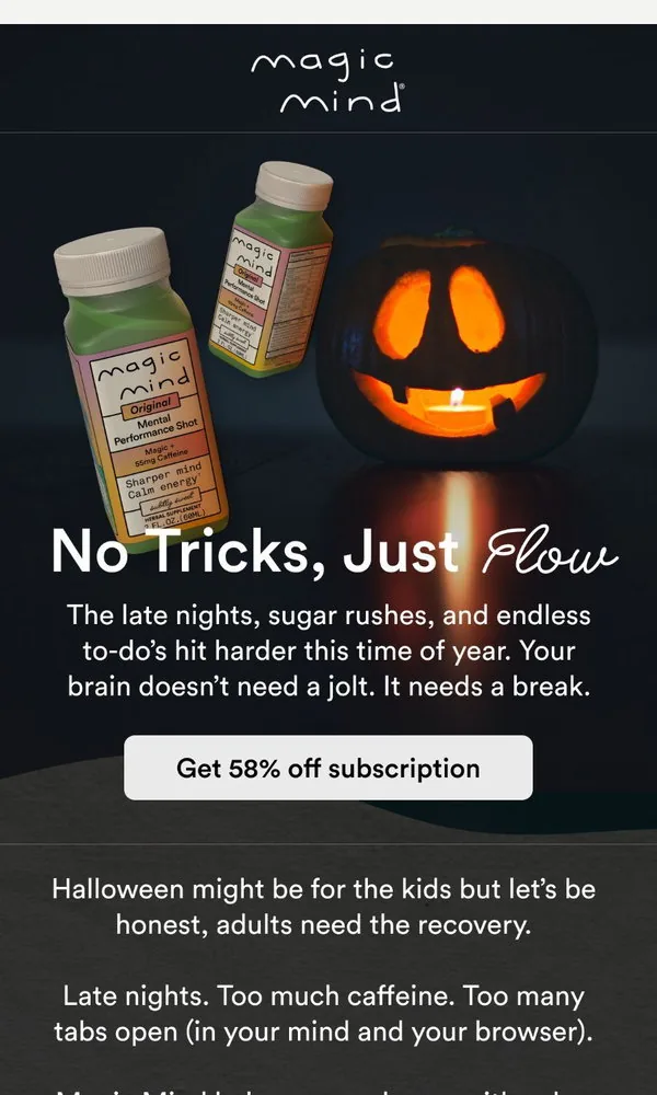 Magic Mind email: No Tricks. Just Flow.