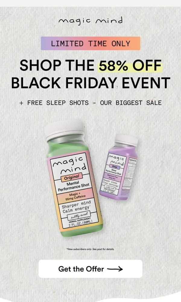 Magic Mind email: 🎯 Black Friday is here