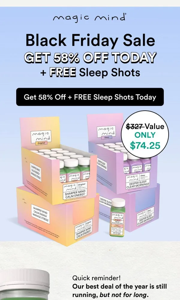 Magic Mind email: Black Friday Event Still On!
