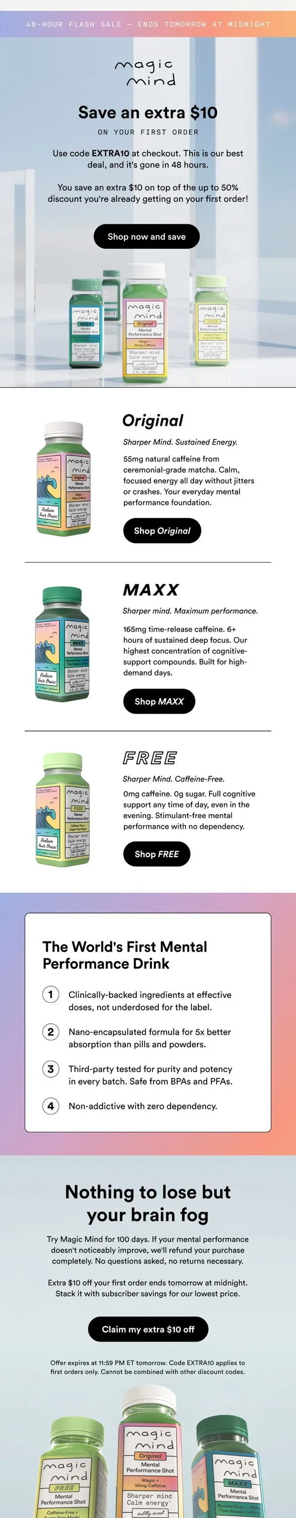 Magic Mind email: FLASH SALE: Extra $10 Off