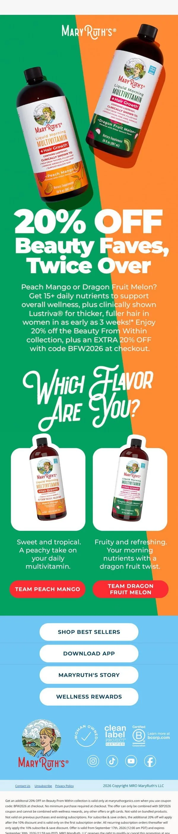 MaryRuth Organics email: Hair + skin faves, 20% OFF ✨