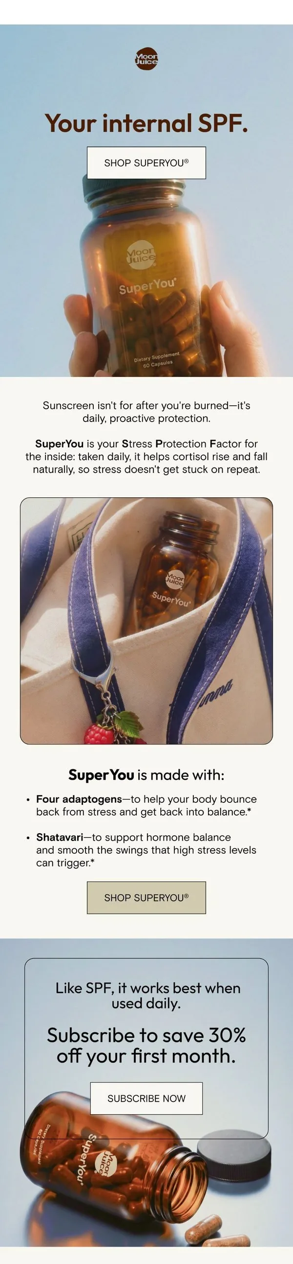 Moon Juice email: Your internal SPF