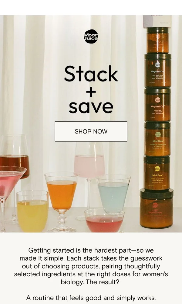 Moon Juice email: Your stack is waiting