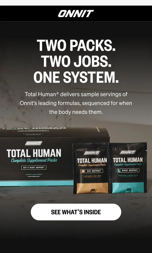 Onnit email: Behind The Total Human® Packs