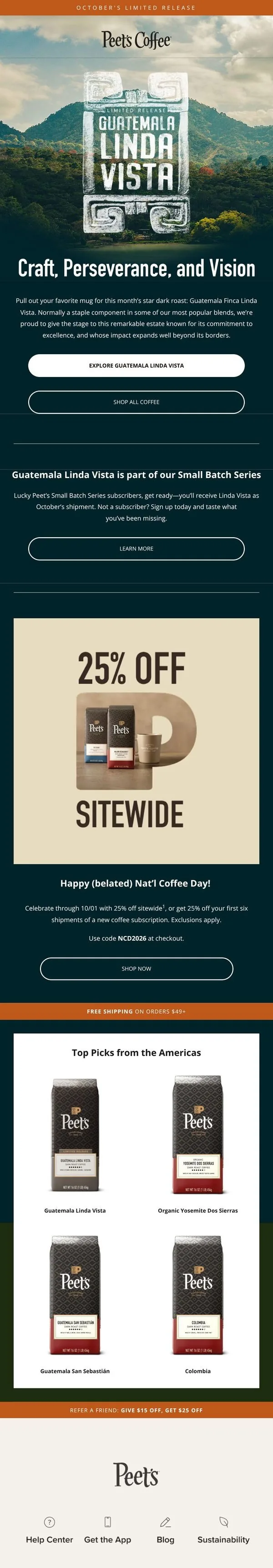 Peet's Coffee email: October’s limited release✨