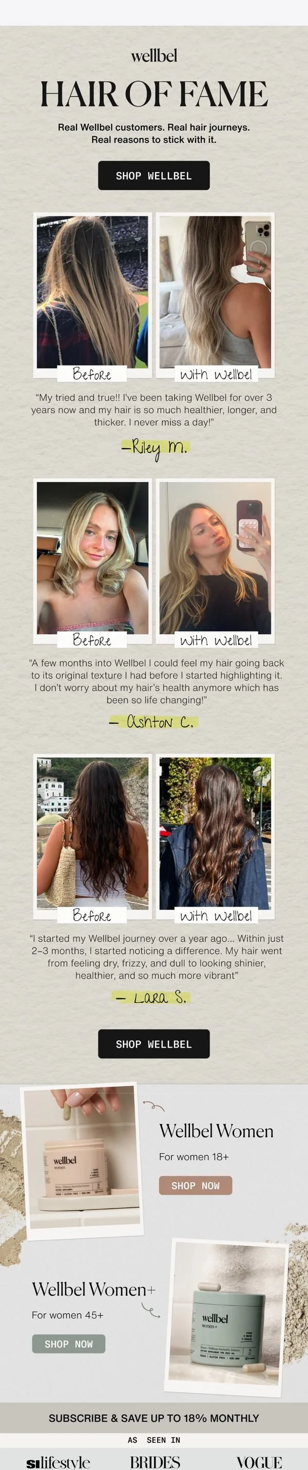 Wellbel email: Wellbel’s Hair of Fame
