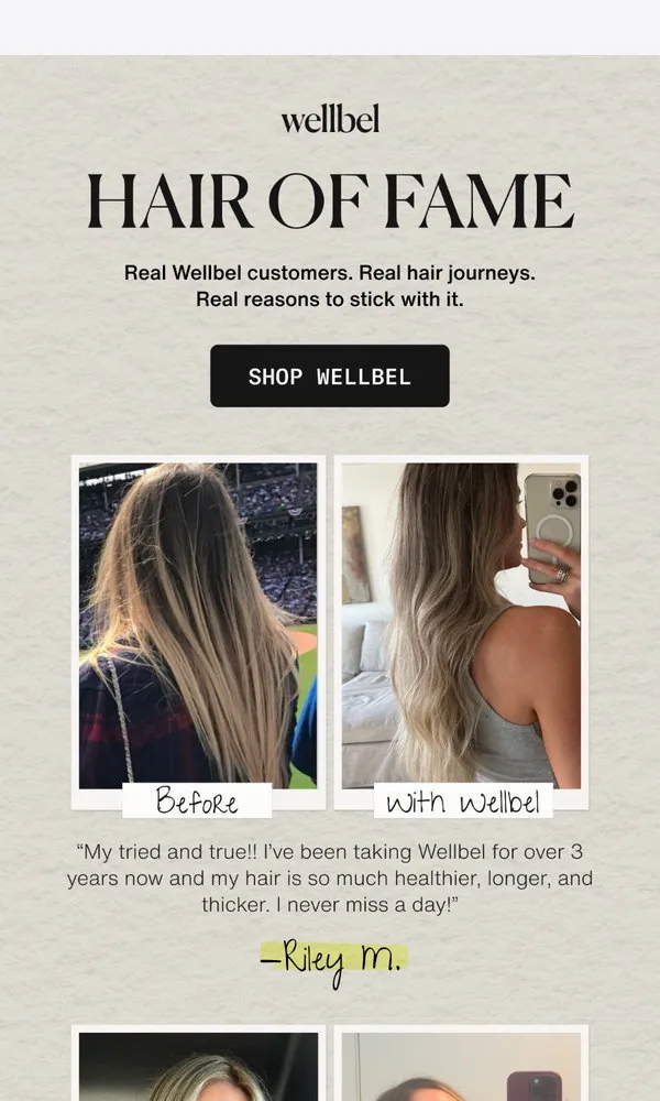 Wellbel email: Wellbel’s Hair of Fame